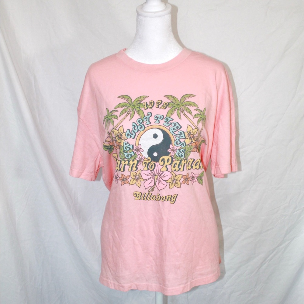 Billabong Womans Pink 'Born to Paradise' Graphic Tee